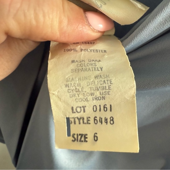 Vintage 1960s pastel sky blue mod pleated wide leg jumpsuit - XS - Picture 8 of 8